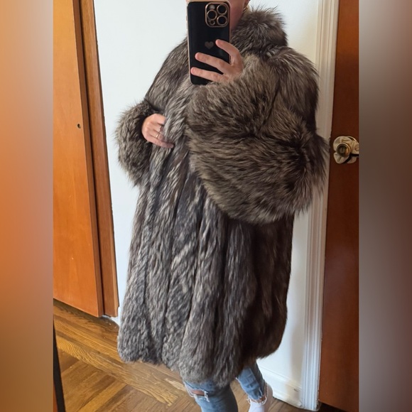 Frederick Gelb black silver fox fur coat - Picture 5 of 15
